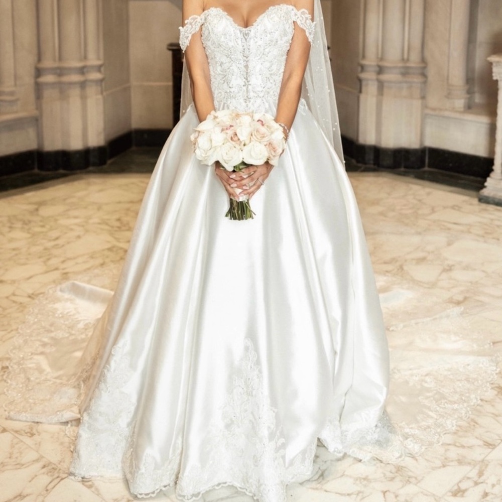 Sottero and Midgley Off-Shoulder White Wedding Dress